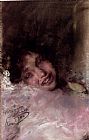 Antonio Mancini A Young Girl Laughing painting